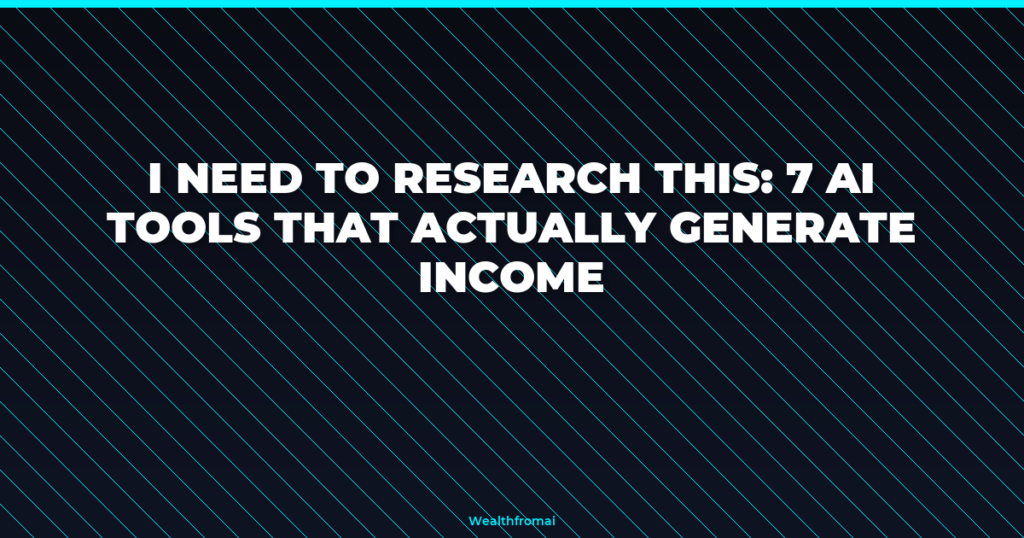 7 AI tools on Wealth From AI website