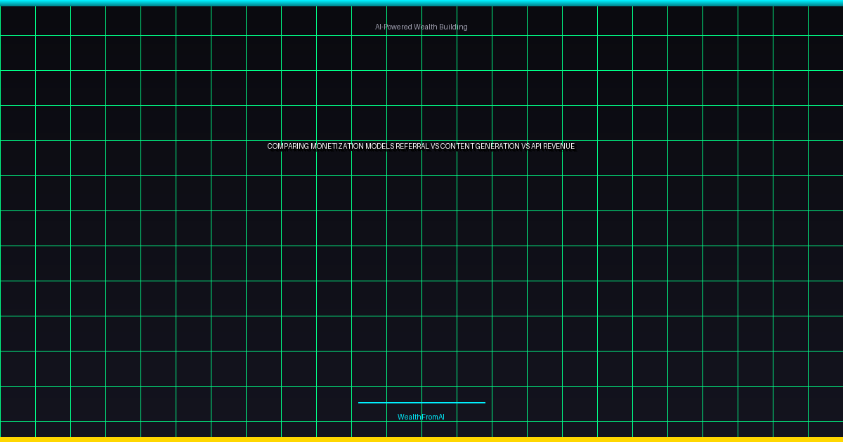 Comparing Monetization Models: Referral vs. Content Generation vs. API Revenue