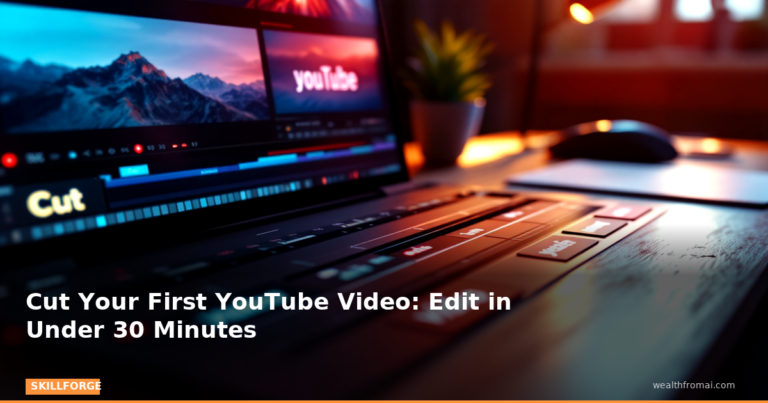 Cut Your First YouTube Video: Edit in Under 30 Minutes — Blog Post 8 skillforge pin skillforge featured cut your first youtube video edit in und
