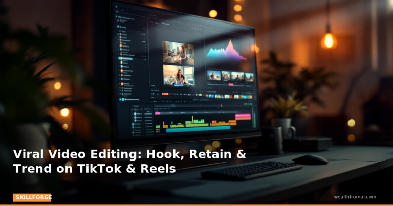 Viral Video Editing: Hook, Retain & Trend on TikTok & Reels — Blog Post 1 skillforge pin skillforge featured viral video editing hook retain trend on