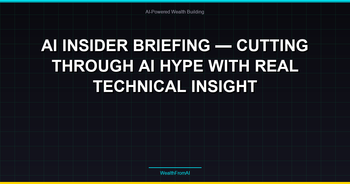 AI Insider Briefing — Cutting through AI hype with real technical insight 40 AI Insider Briefing — Cutting through AI hype with real technical insight
