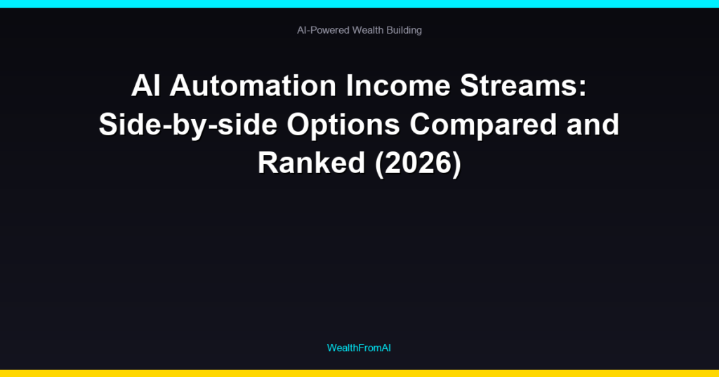 AI Automation Income Streams: Side-by-side Options Compared and Ranked (2026)