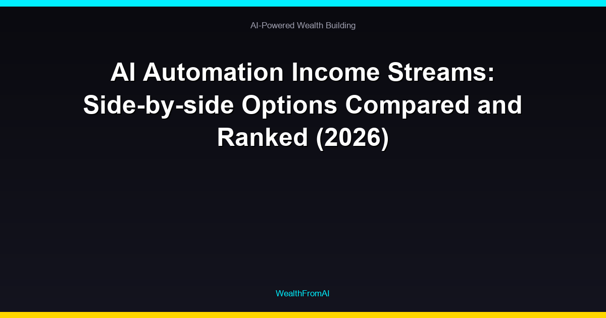 AI Automation Income Streams: Side-by-side Options Compared and Ranked (2026) 10 AI Automation Income Streams: Side-by-side Options Compared and Ranked (2026)