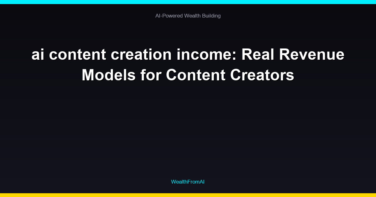 ai content creation income: Real Revenue Models for Content Creators