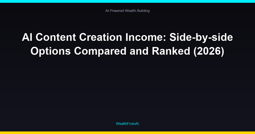 AI Content Creation Income: Side-by-side Options Compared and Ranked (2026)