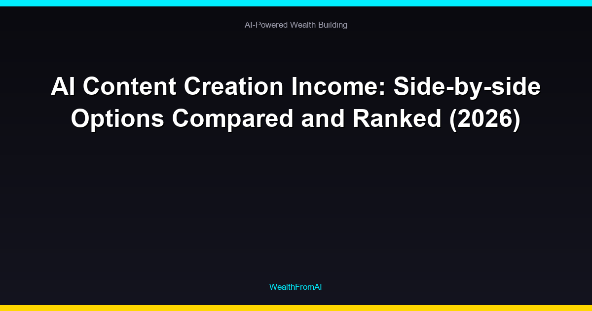 AI Content Creation Income: Side-by-side Options Compared and Ranked (2026)