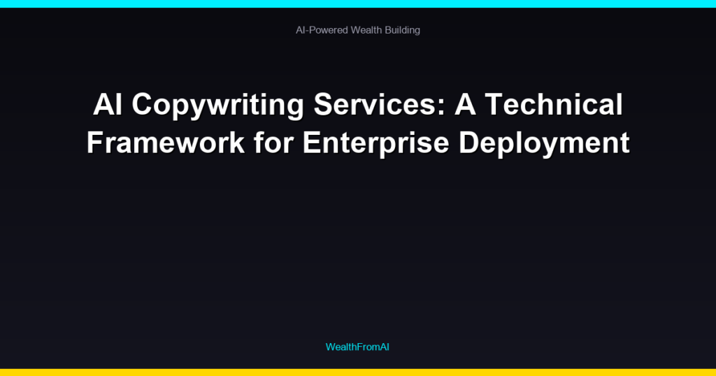 AI Copywriting Services: A Technical Framework for Enterprise Deployment