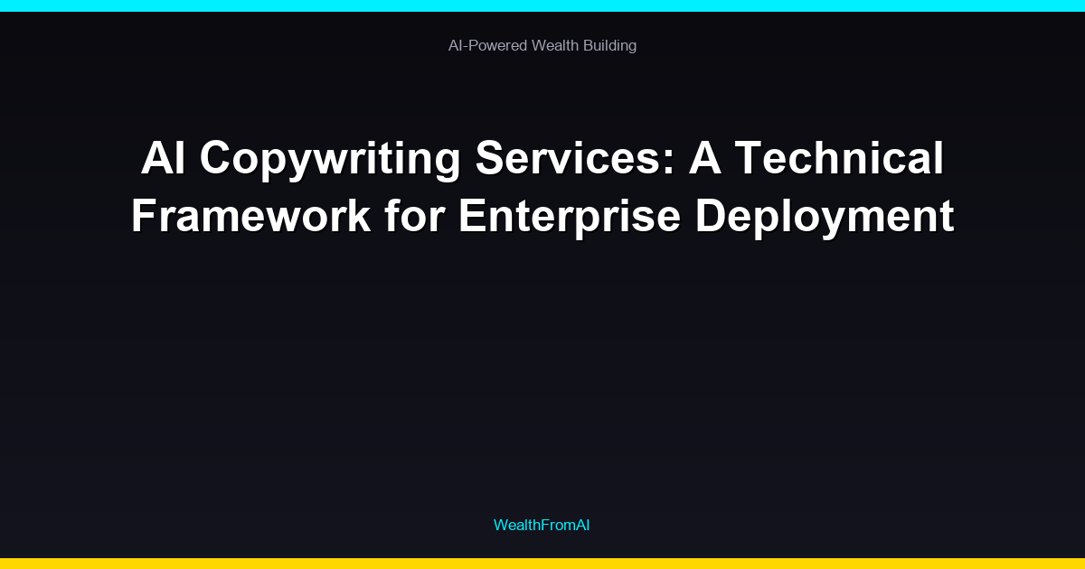 AI Copywriting Services: A Technical Framework for Enterprise Deployment 9 AI Copywriting Services: A Technical Framework for Enterprise Deployment