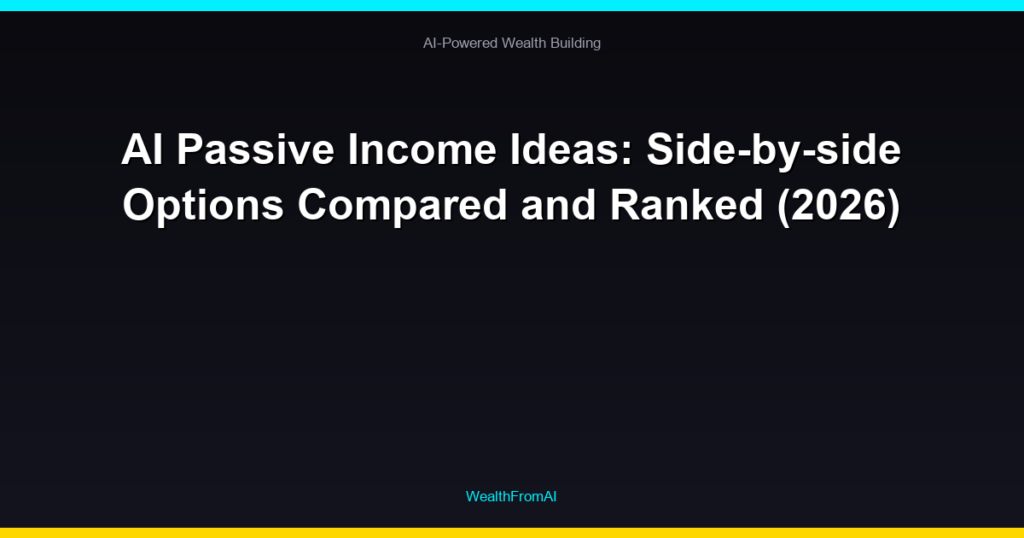 AI Passive Income Ideas: Side-by-side Options Compared and Ranked (2026)