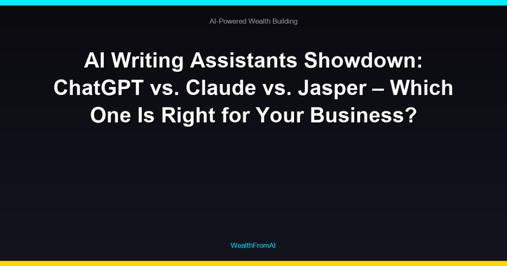 AI Writing Assistants Showdown: ChatGPT vs. Claude vs. Jasper – Which One Is Right for Your Business?