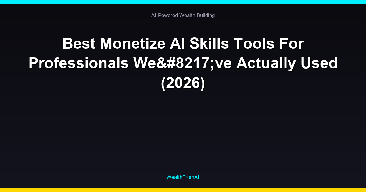 Best Monetize AI Skills Tools For Professionals We've Actually Used (2026) 71 Best Monetize AI Skills Tools For Professionals We’ve Actually Used (2026)