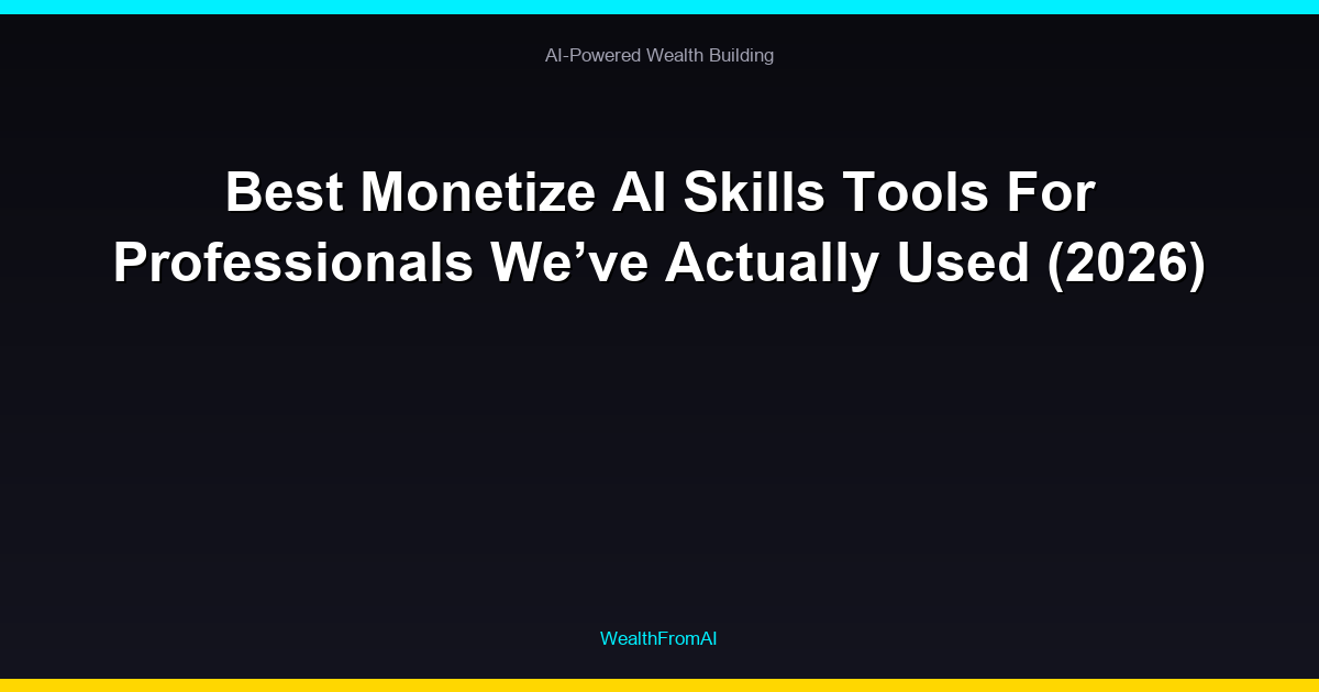 Best Monetize AI Skills Tools For Professionals We’ve Actually Used (2026)