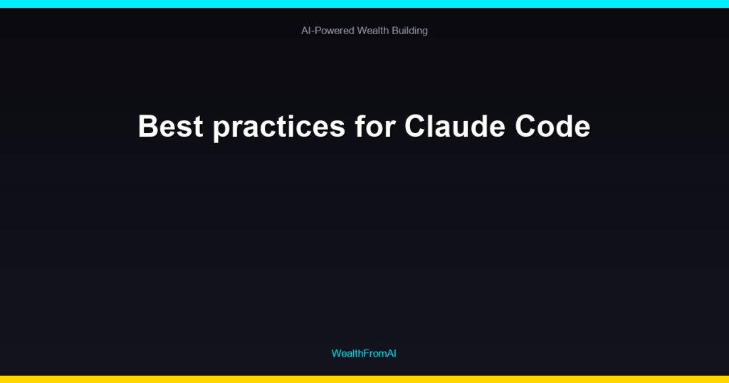 Best practices for Claude Code