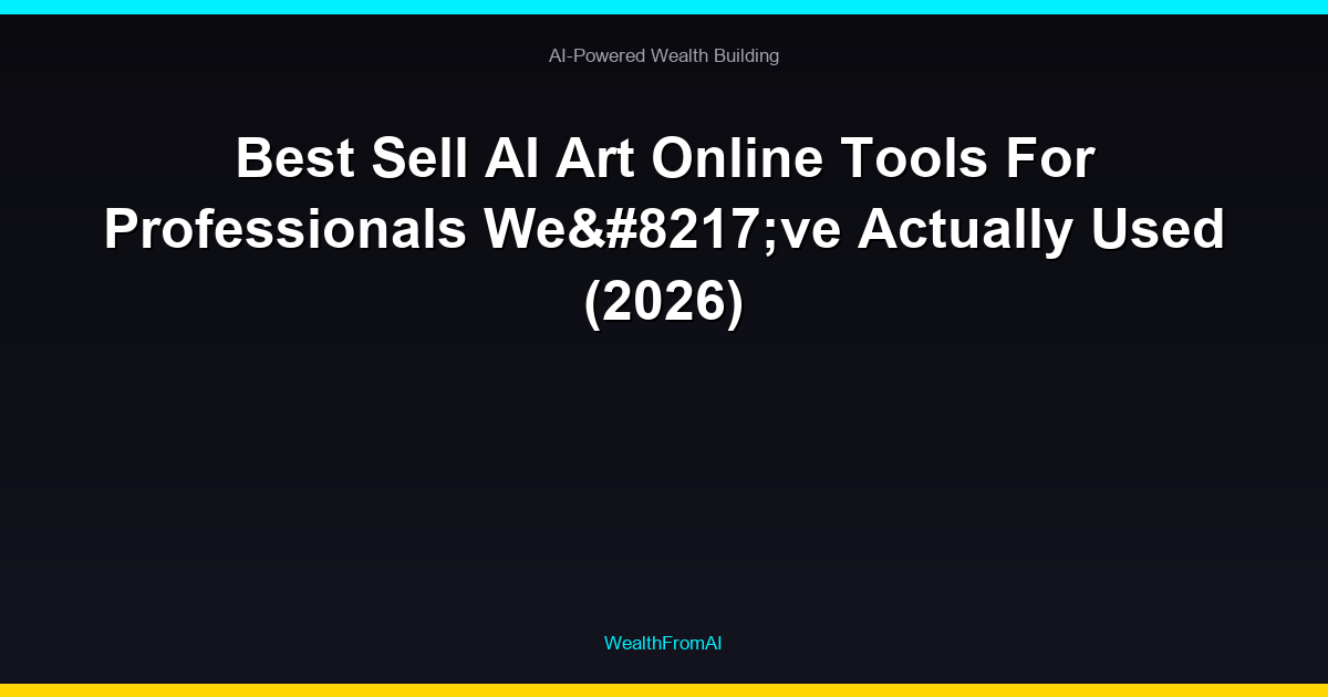 Best Sell AI Art Online Tools For Professionals We’ve Actually Used (2026)