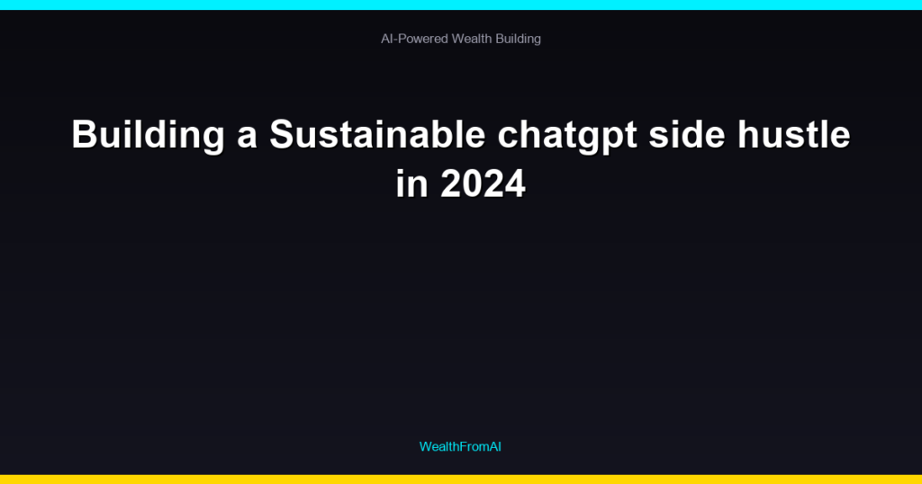 Building a Sustainable chatgpt side hustle in 2024