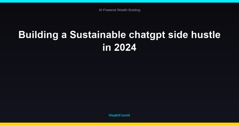 Building a Sustainable chatgpt side hustle in 2024 101 Building a Sustainable chatgpt side hustle in 2024