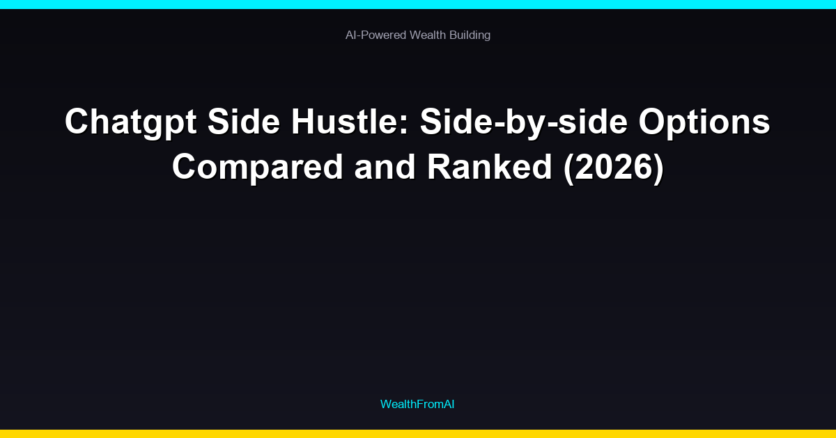 Chatgpt Side Hustle: Side-by-side Options Compared and Ranked (2026)