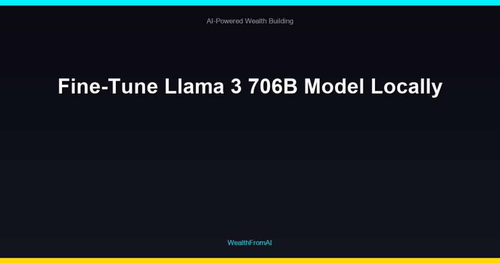 Fine-Tune Llama 3 706B Model Locally