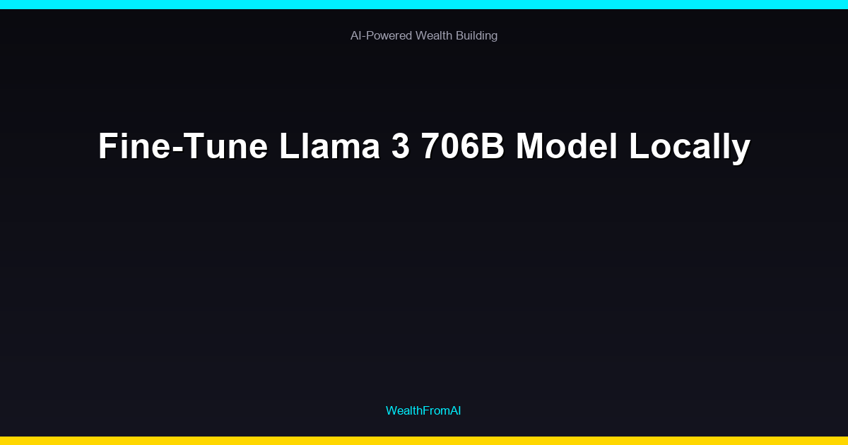 Fine-Tune Llama 3 706B Model Locally 49 Fine-Tune Llama 3 706B Model Locally