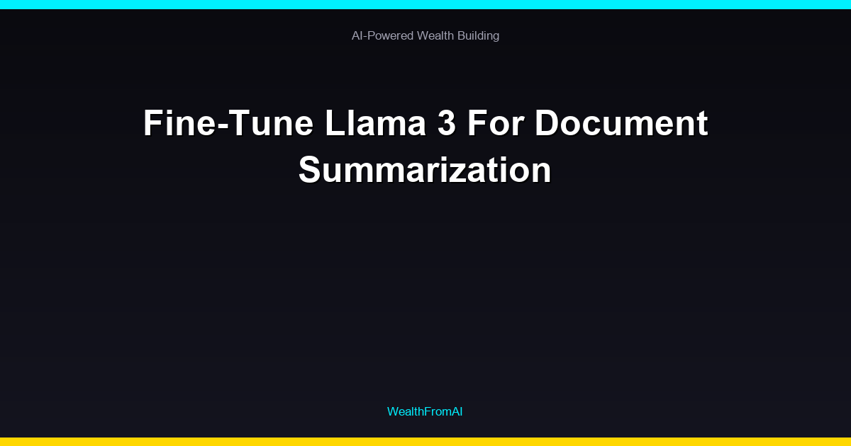Fine-Tune Llama 3 For Document Summarization