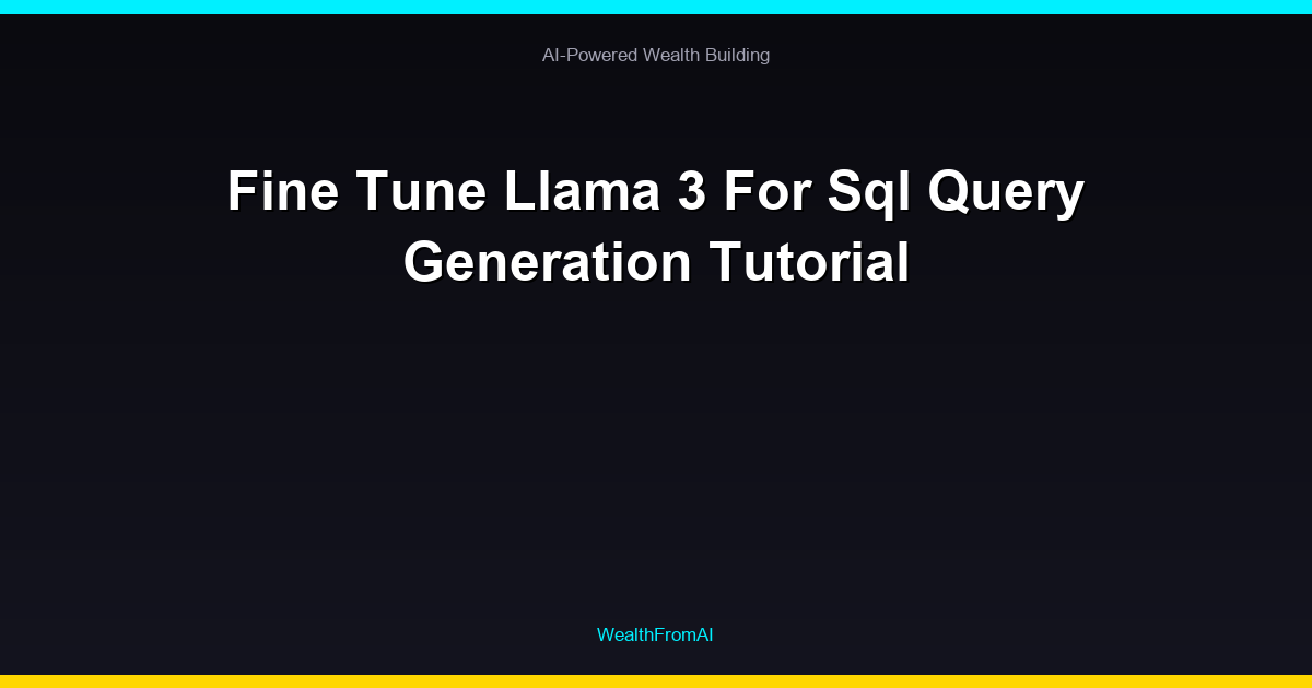 How to Build Topical Authority with AI in 6 Months 49 Fine Tune Llama 3 For Sql Query Generation Tutorial