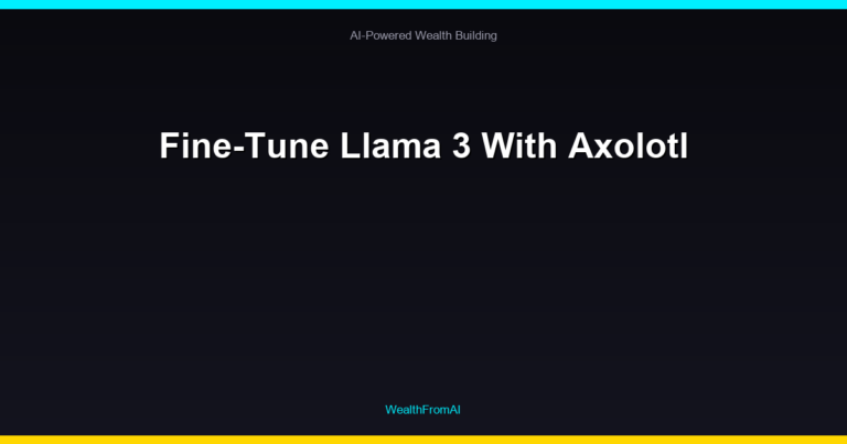 Fine-Tune Llama 3 With Axolotl 10 Fine-Tune Llama 3 With Axolotl