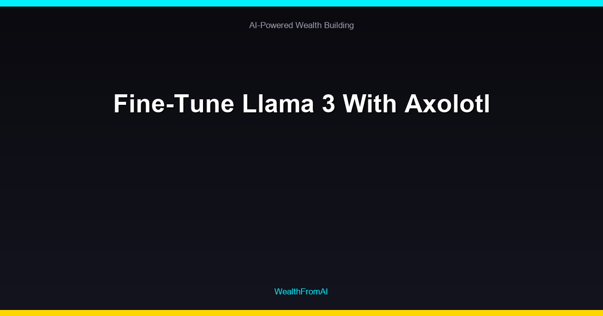 Fine-Tune Llama 3 With Axolotl 129 Fine-Tune Llama 3 With Axolotl
