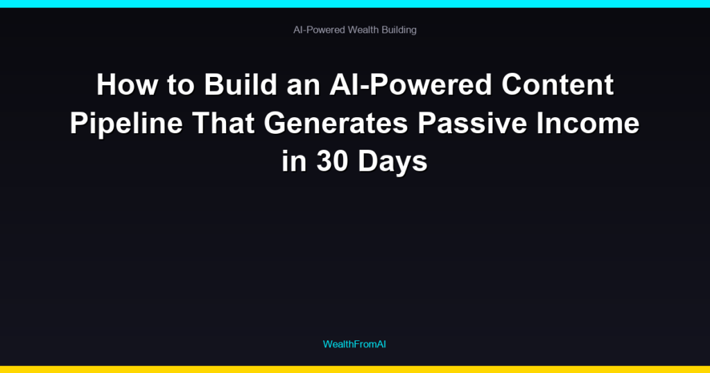 How to Build an AI-Powered Content Pipeline That Generates Passive Income in 30 Days