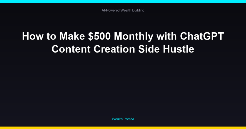 How to Make $500 Monthly with ChatGPT Content Creation Side Hustle