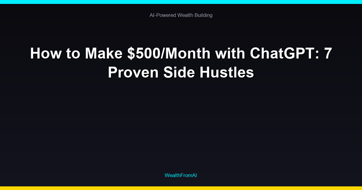 How to Make $500/Month with ChatGPT: 7 Proven Side Hustles 10 How to Make $500/Month with ChatGPT: 7 Proven Side Hustles