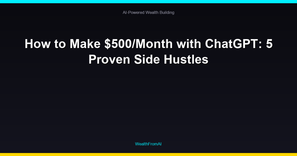 How to Make $500/Month with ChatGPT: 5 Proven Side Hustles