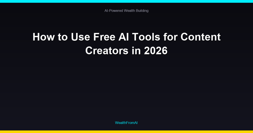 How to Use Free AI Tools for Content Creators in 2026