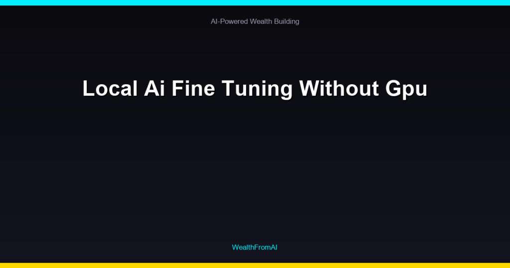 Local Ai Fine Tuning Without Gpu
