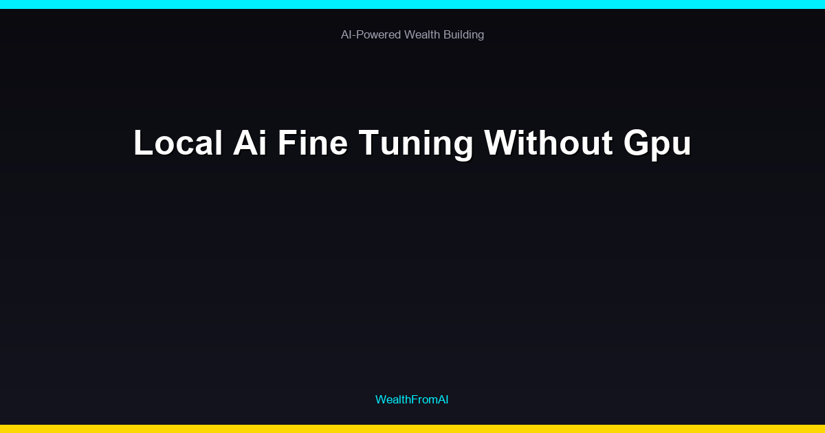 Local Ai Fine Tuning Without Gpu