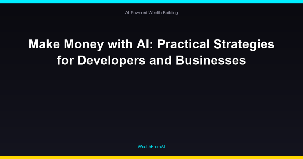 Make Money with AI: Practical Strategies for Developers and Businesses