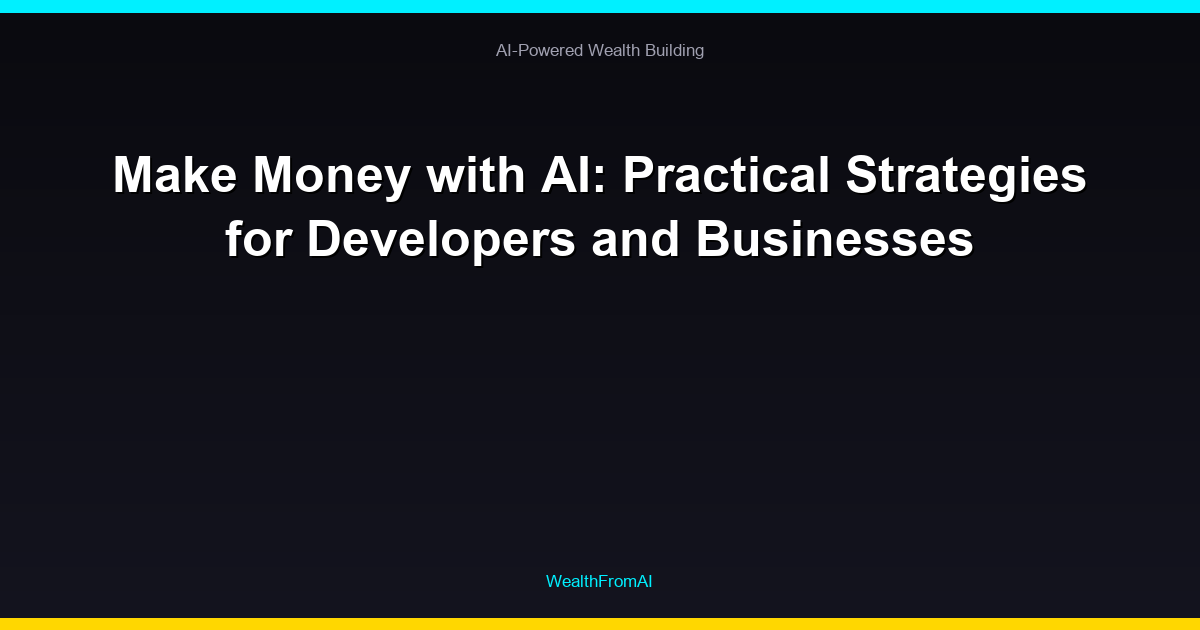 Make Money with AI: Practical Strategies for Developers and Businesses