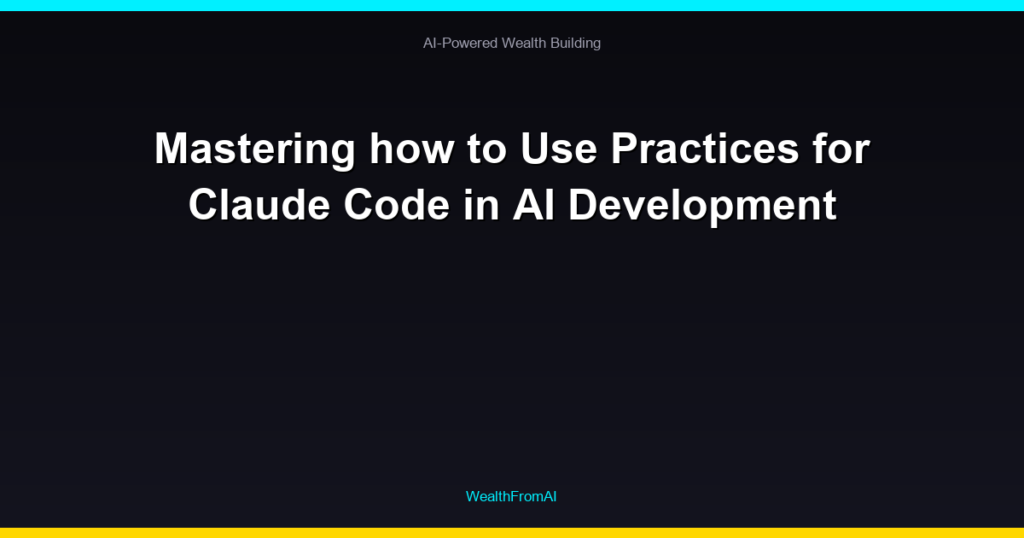 Mastering how to Use Practices for Claude Code in AI Development
