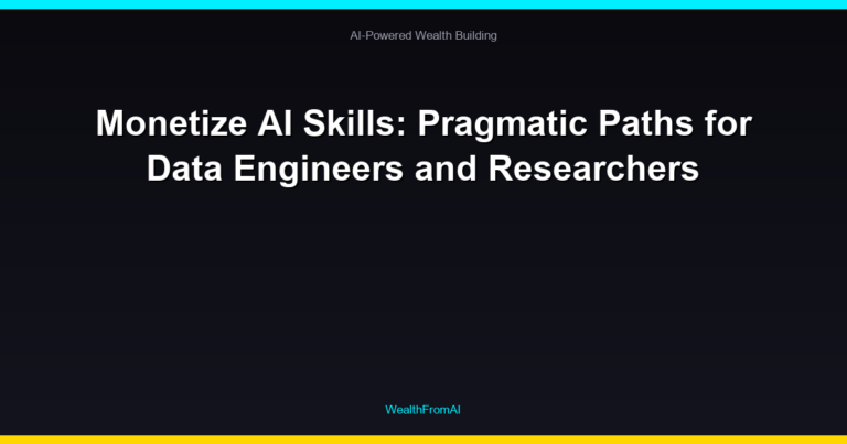 Monetize AI Skills: Pragmatic Paths for Data Engineers and Researchers 38 Monetize AI Skills: Pragmatic Paths for Data Engineers and Researchers