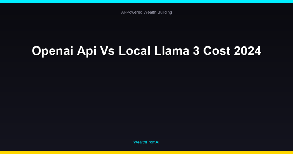 Openai Api Vs Local Llama 3 Cost 2024