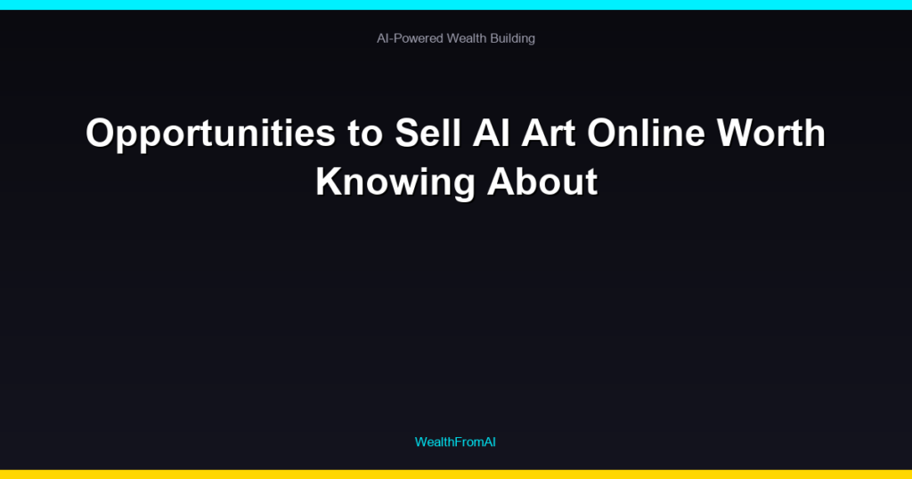 Opportunities to Sell AI Art Online Worth Knowing About