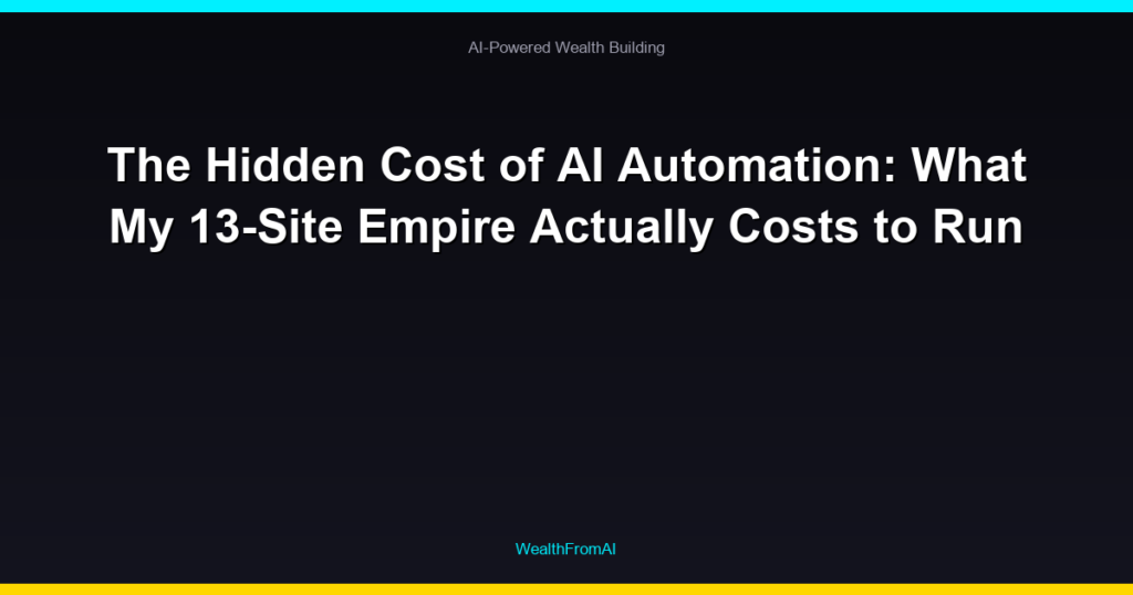 The Hidden Cost of AI Automation: What My 13-Site Empire Actually Costs to Run
