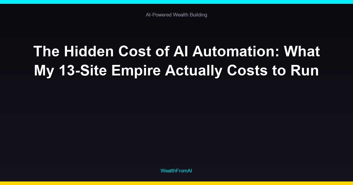 The Hidden Cost of AI Automation: What My 13-Site Empire Actually Costs to Run
