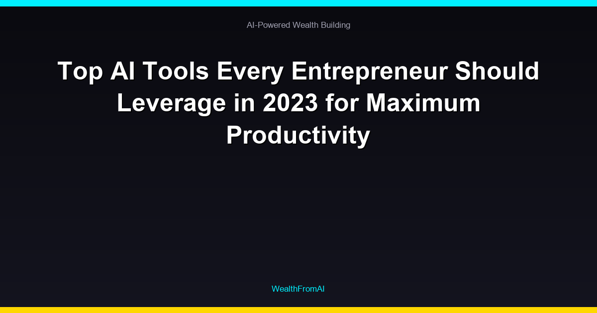 Top AI Tools Every Entrepreneur Should Leverage in 2023 for Maximum Productivity