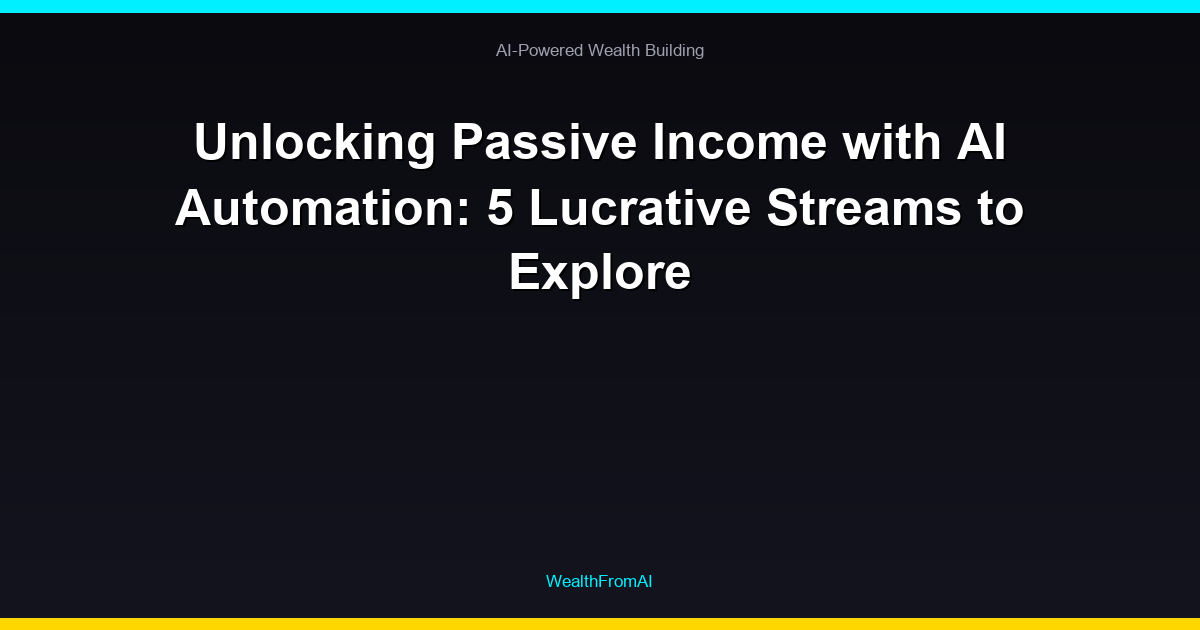 Unlocking Passive Income with AI Automation: 5 Lucrative Streams to Explore 38 Unlocking Passive Income with AI Automation: 5 Lucrative Streams to Explore
