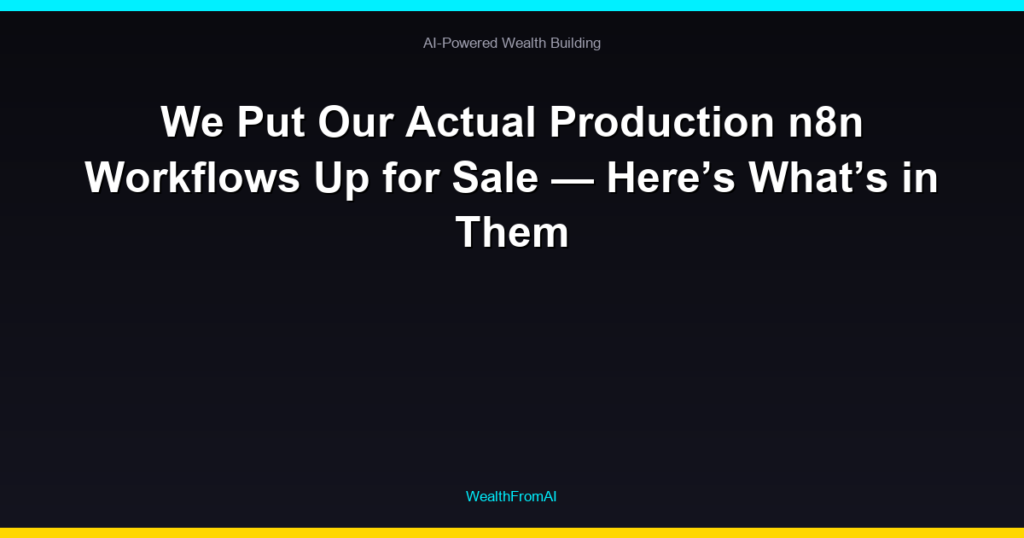 We Put Our Actual Production n8n Workflows Up for Sale — Here’s What’s in Them