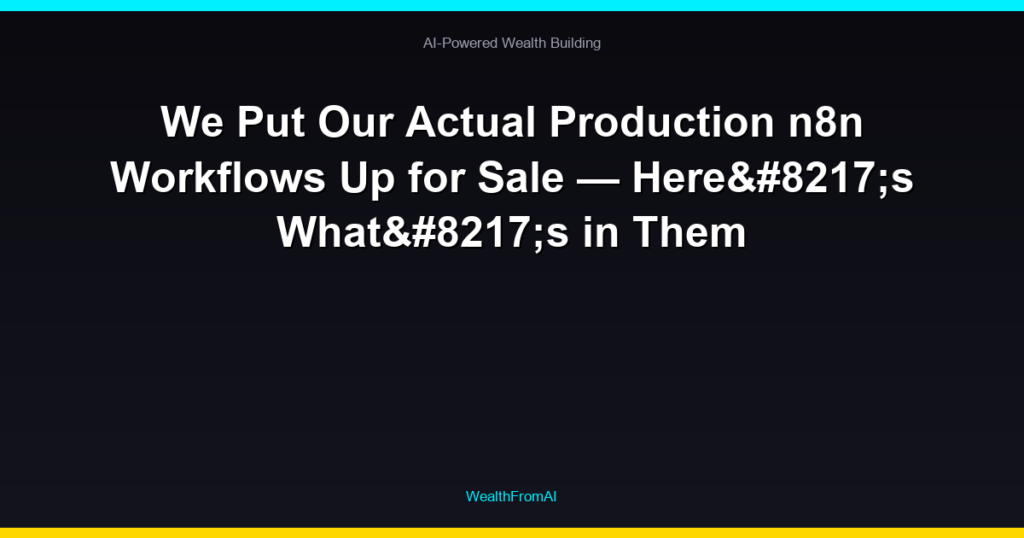 We Put Our Actual Production n8n Workflows Up for Sale — Here’s What’s in Them