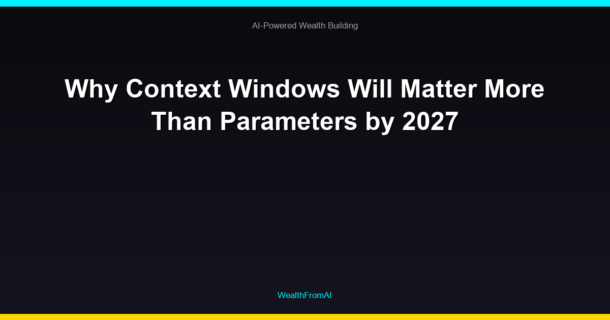 Why Context Windows Will Matter More Than Parameters by 2027 24 Why Context Windows Will Matter More Than Parameters by 2027