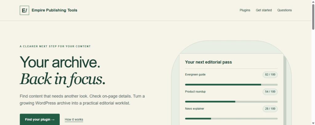 Screenshot of our Empire Publishing Tools storefront; illustrative interface examples.