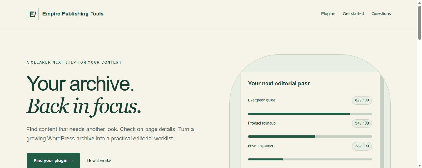 Review saved WordPress shortcodes before changing plugins 44 Screenshot of our Empire Publishing Tools storefront; illustrative interface examples.